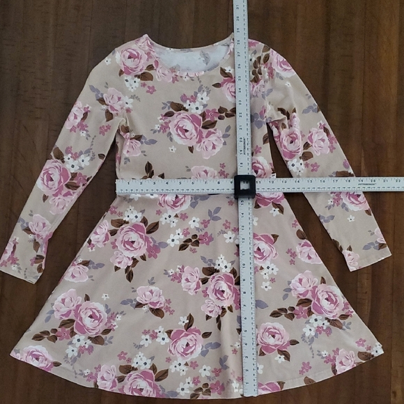 The Children's Place Girls Floral Long Sleeve Dress - Size L (10/12) - Picture 3 of 8
